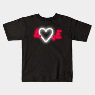 Neon whilte heart - Love Kids T-Shirt